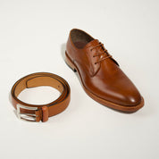LEATHER BELT BURNISHED TAN