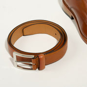 LEATHER BELT BURNISHED TAN