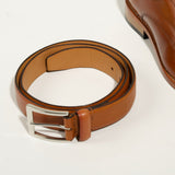 LEATHER BELT BURNISHED TAN