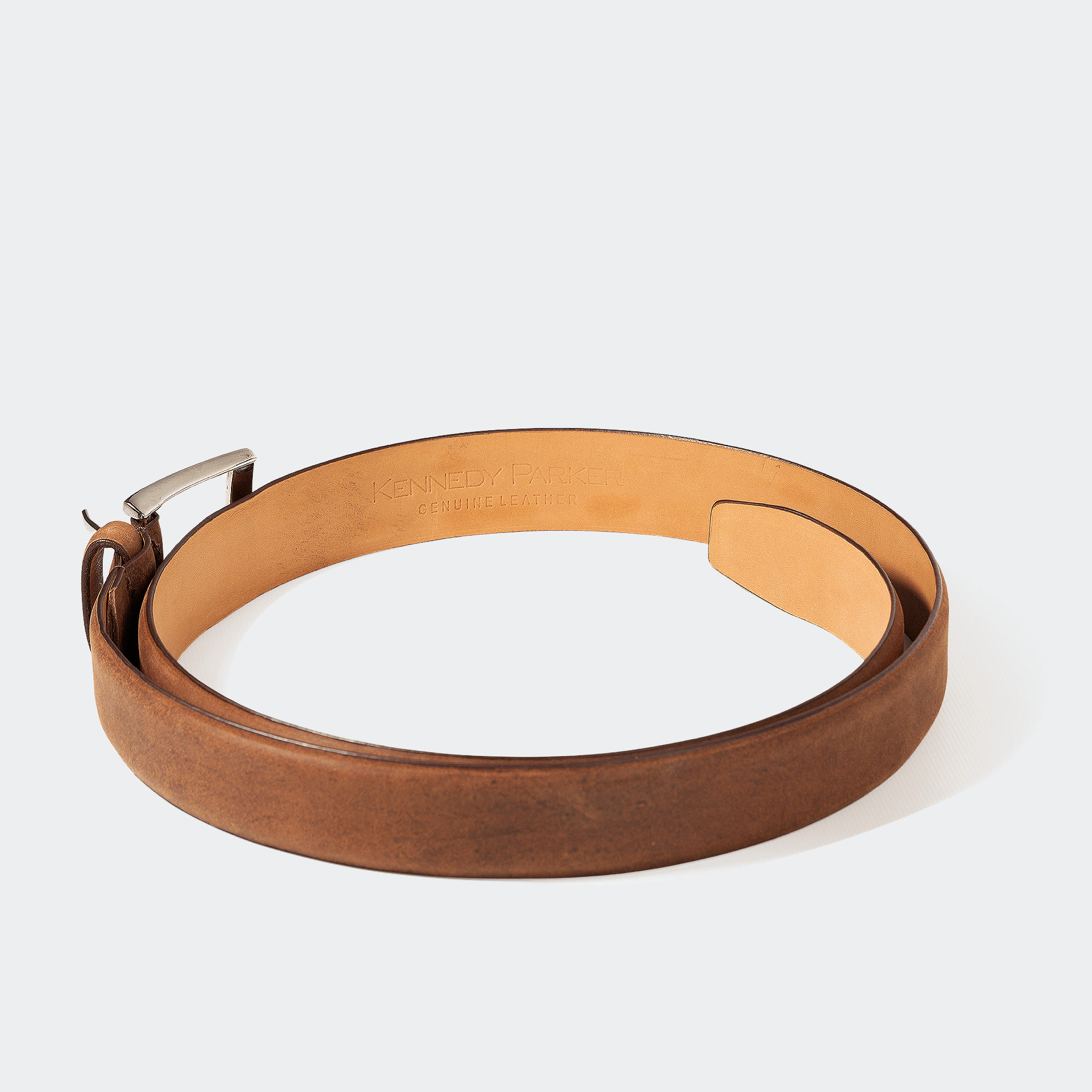 LEATHER BELT OILY BROWN