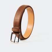 LEATHER BELT OILY BROWN