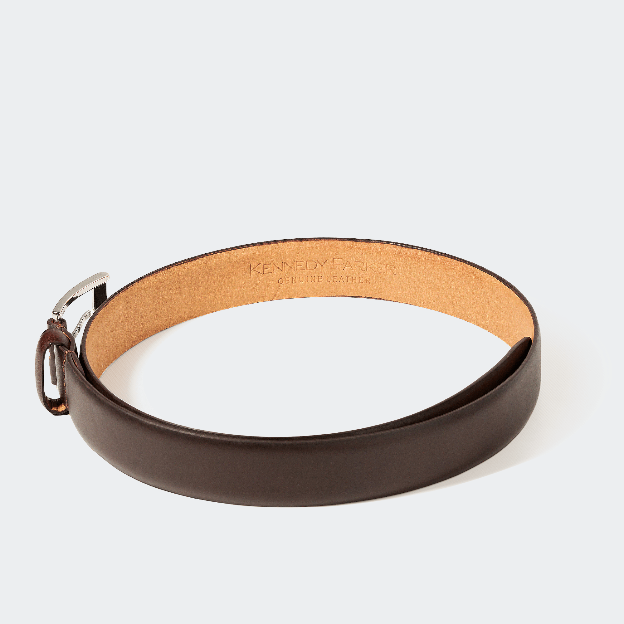 LEATHER BELT DARK BROWN