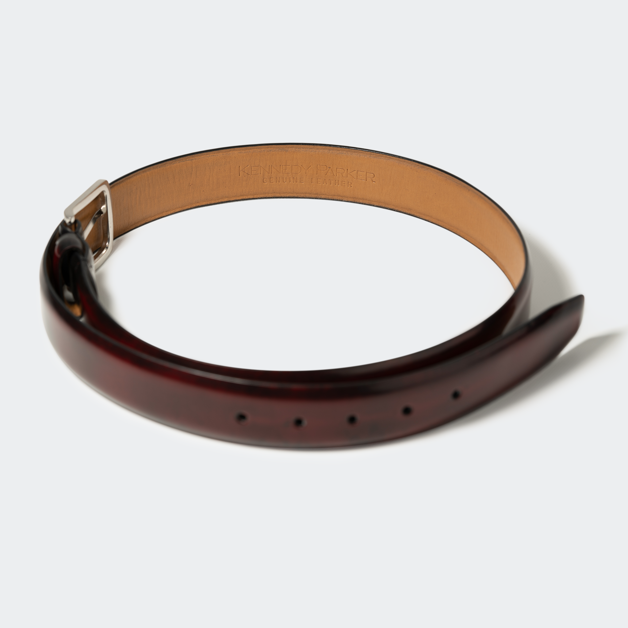LEATHER BELT GARNET