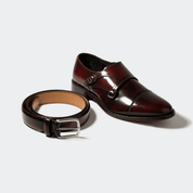 LEATHER BELT GARNET