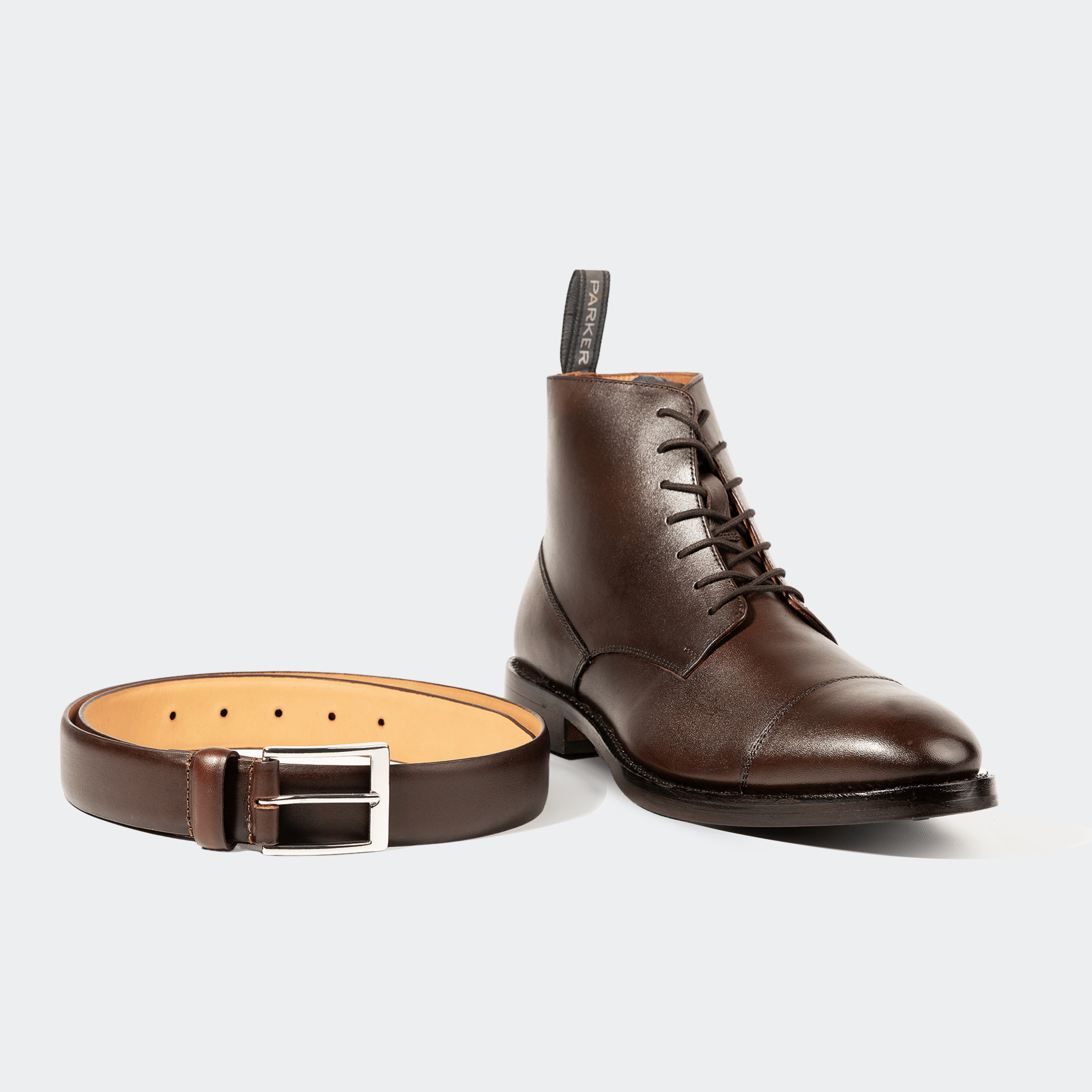 LEATHER BELT DARK BROWN