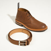 LEATHER BELT OILY BROWN