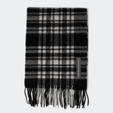 MERINO WOOL SCARF BLACK CHECK