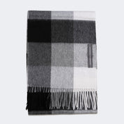 MERINO WOOL SCARF GREY CHECK
