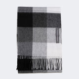MERINO WOOL SCARF GREY CHECK