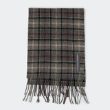 MERINO WOOL SCARF BURGUNDY CHECK