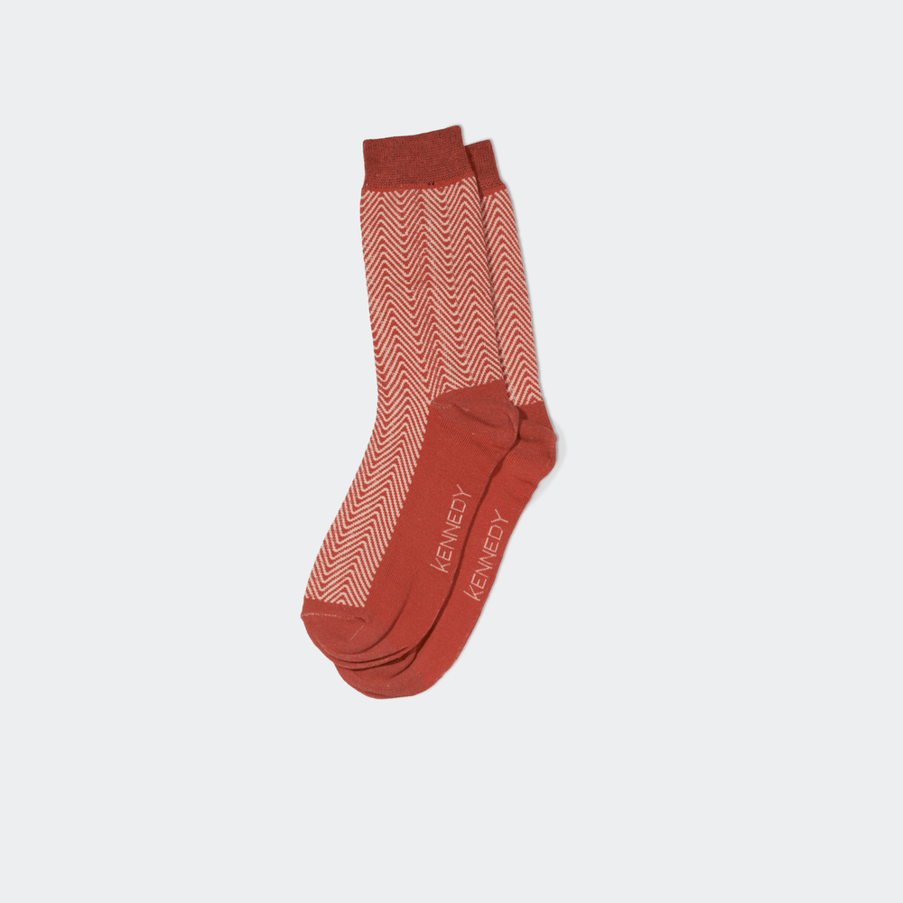 
                
                    Load image into Gallery viewer, Rust Chevron Sock
                
            