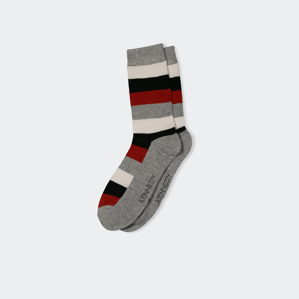 
                
                    Load image into Gallery viewer, GREY STRIPE CREW SOCK
                
            