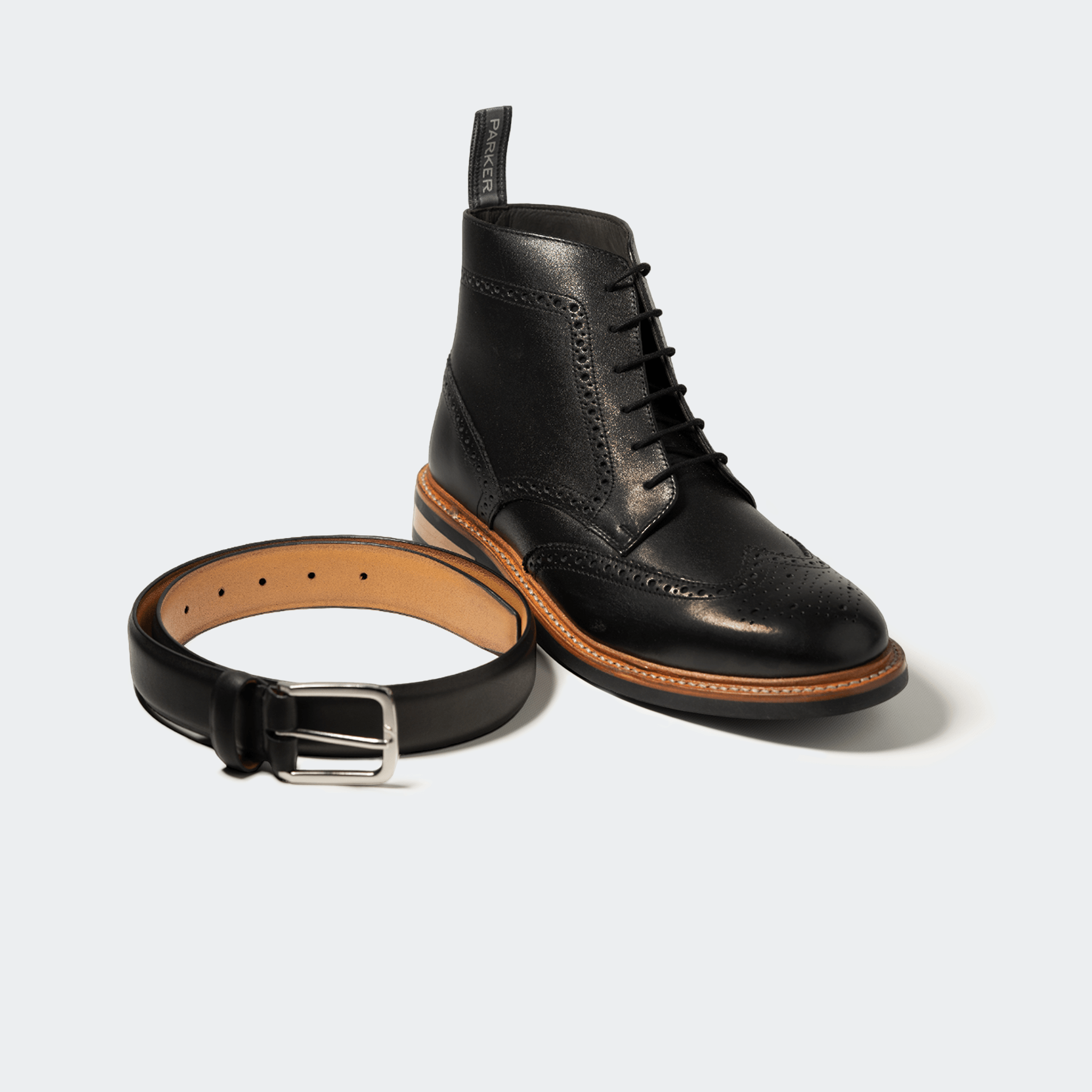 Leather brogue 2025 boots mens